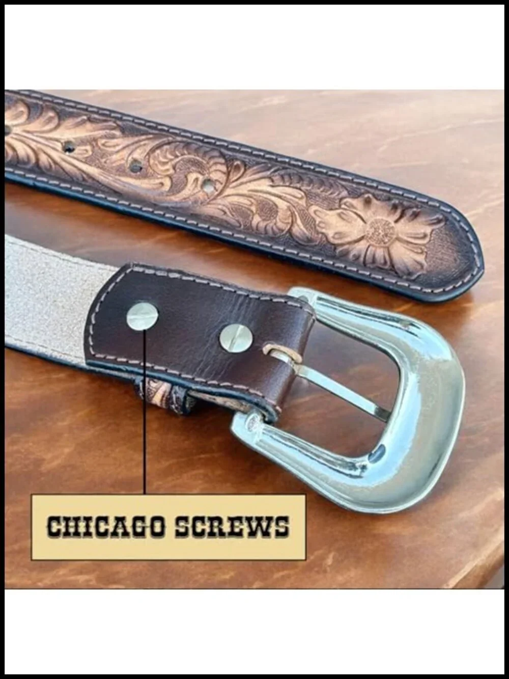 Full Grain Leather Western Belt 1.5